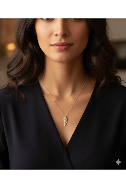 Jewerly قلادة على شكل جناح ملاك للنساء