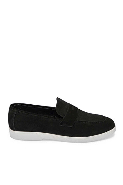 Tergan Siyah Hakiki Süet Deri Erkek Loafer - E24I1AY56784-A01