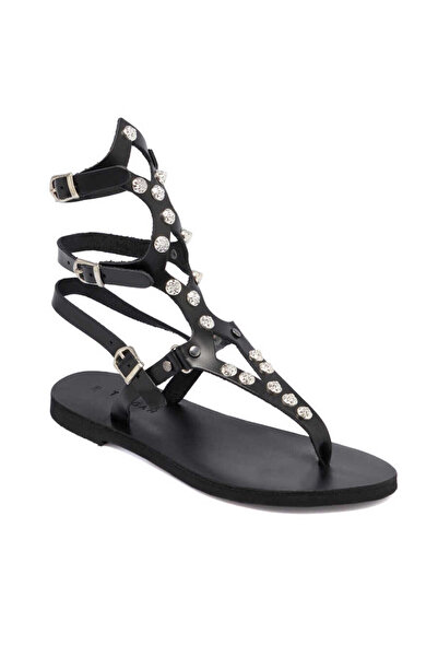 Tergan Siyah Hakiki Deri Kadın Sandalet - K24Y1SN67418-A23