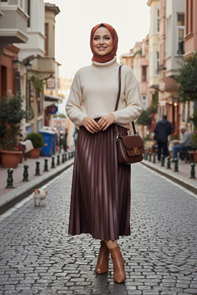 Neva Style Πλισέ Φούστα Τζιν Σκούρο Ροζ 35151KGK