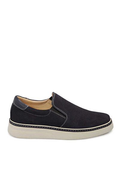 Tergan Lacivert Hakiki Nubuk Deri Erkek Loafer - E24I1AY56600-C39
