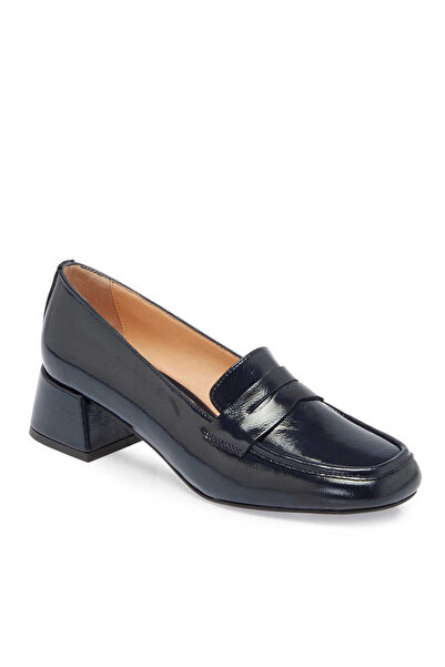 Tergan Lacivert Hakiki Deri Kadın Topuklu Ayakkabı - K24S1AY67610-C16