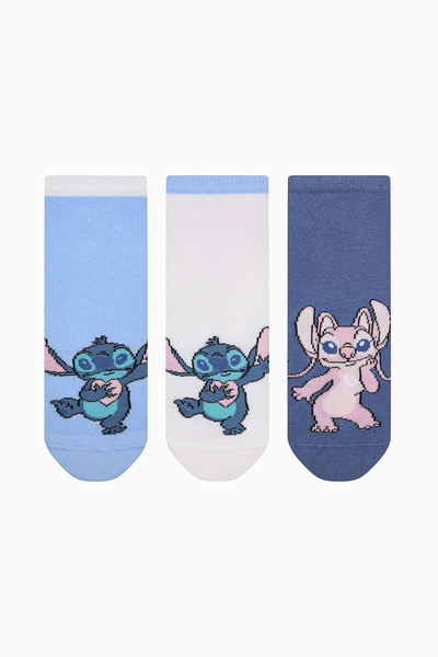 Penti Uniszex Kids Stitch többszínű 3 csomagos zokni - Stitch kollekció