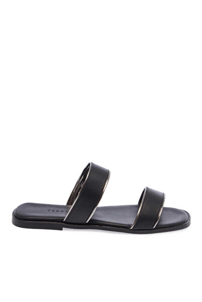 Tergan Siyah Vegan Kadın Terlik - K24Y1TR67090-O3C