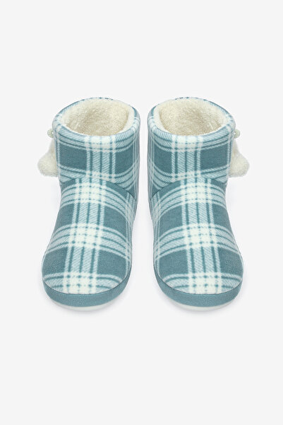 Penti Checked Light Green Home Boots