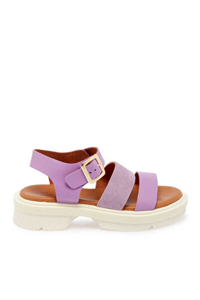 Tergan Lila Hakiki Deri Kadın Sandalet - K24Y1SN67261-S1T