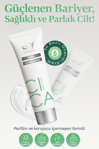 SOI Cosmetics Cica Repairing Care Cream 50ml - Water-Based Barrier Strengthener and Anti-Redness
