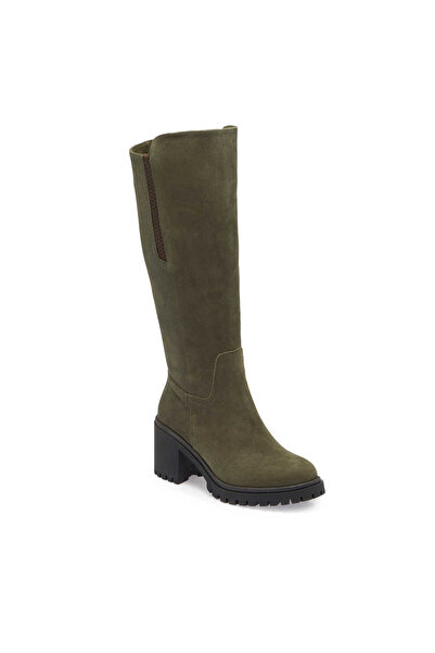 Tergan Yeşil Hakiki Nubuk Deri Kadın Casual Çizme - K24K1CM67584-G98