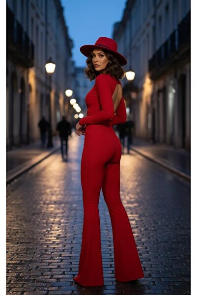 AFİTAP Shirred Back Low-Cut Jumpsuit