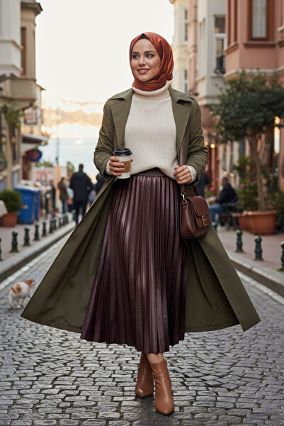 Neva Style Πλισέ Φούστα Τζιν Σκούρο Ροζ 35151KGK