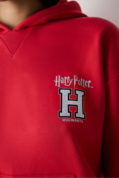 Penti Κόκκινο φούτερ με στάμπα Χάρι Πότερ με κουκούλα