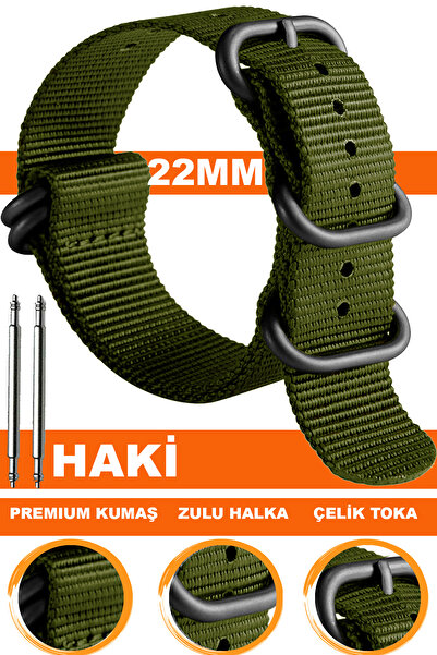 COBRA 22mm Fossil-Welder-Casio-Seiko-Omega-Armani Saat Uyumlu Zulu Nato Tekst...