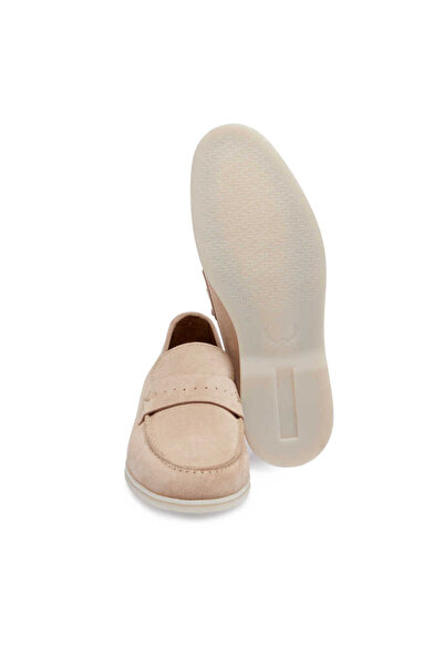 Tergan Bej Hakiki Süet Deri Erkek Loafer - E24I1AY56788-B79