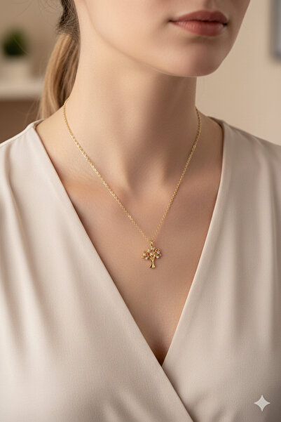 Jewerly Women's Gold Dilek Tree Necklace