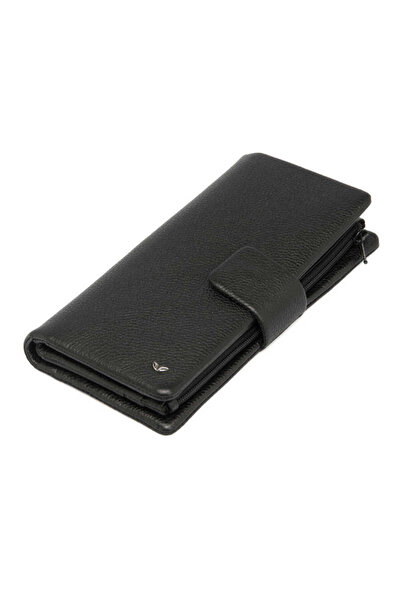 Tergan Portofel de damă din piele naturală neagră - S1CB00005727-A6F