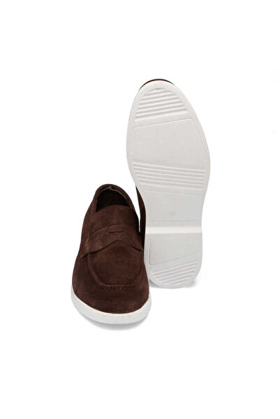 Tergan Kahve Hakiki Süet Deri Erkek Loafer - E24I1AY56784-B85