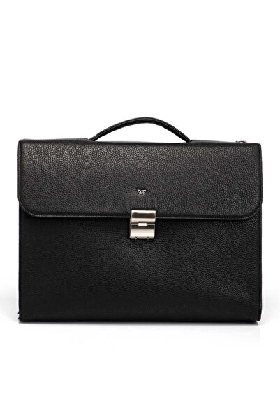 Tergan Siyah Hakiki Deri Erkek Evrak Çantası - S1EV00021417-A41