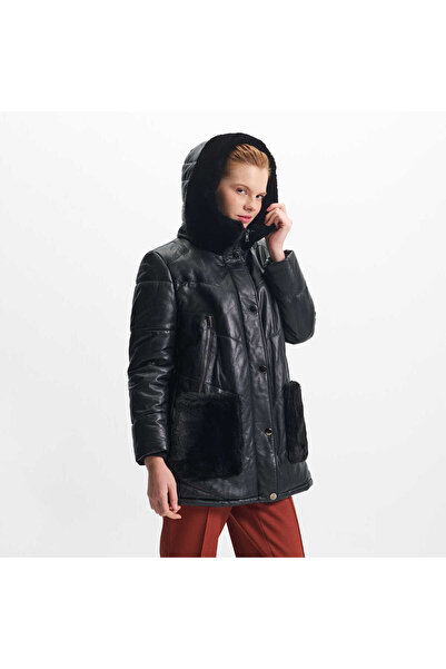 Tergan Siyah Hakiki Deri Kadın Hakiki Deri Kaban - K23KDM320374-Q3H