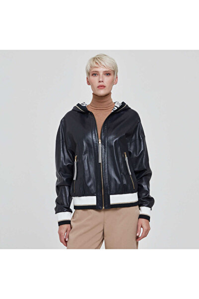 Tergan Lacivert Hakiki Deri Kadın Hakiki Deri Mont - K22KDM320302-Q3R