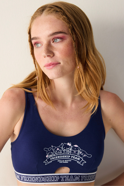 Penti Removable Padded Navy Blue Top - Sanrio Collection