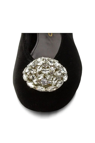 Vario Velvet Crystal Stone Ballerina 244 Velluto Nero (Velvet Black)