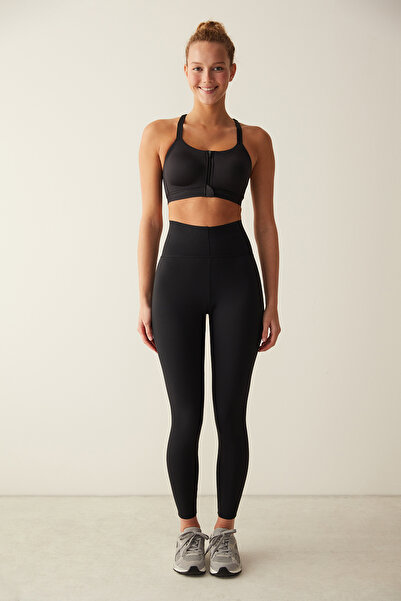 Penti Biustonosz sportowy Premium z wysokim wsparciem i zamkiem błyskawicznym w kolorze czarnym