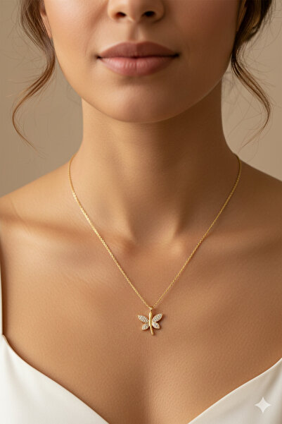 Jewerly قلادة أورورا شاين على شكل فراشة للنساء