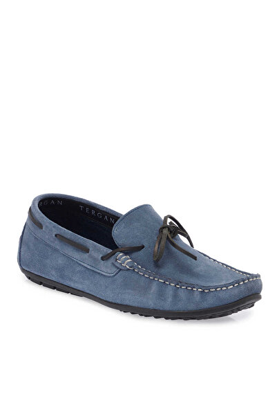Tergan Mavi Hakiki Süet Deri Erkek Loafer - E25I1AY57297-F60