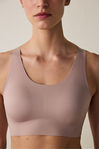 Penti Světle hnědá nezdolná sportovní podprsenka - střední podpora, nulový pocit