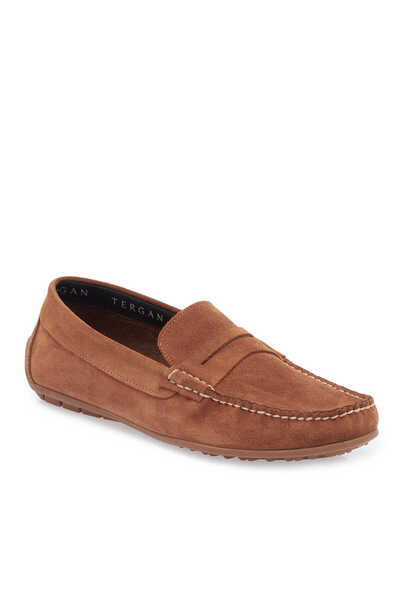Tergan Taba Hakiki Süet Deri Erkek Loafer - E25I1AY57298-K59