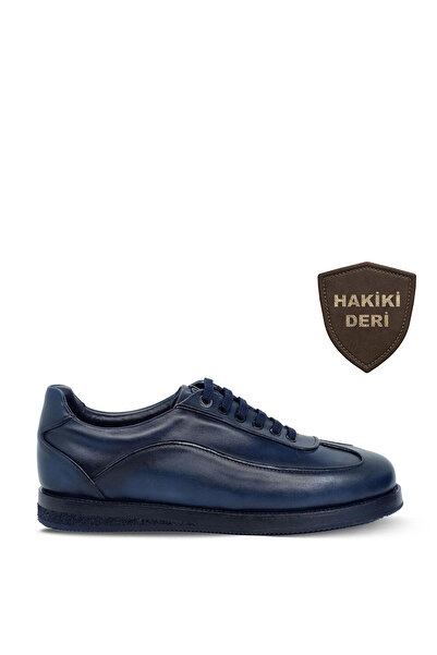Vario Genuine Leather Lace-Up Rubber Sole Z151 Orj.Pi̇ton Navy Blue (Original Python Navy Blue)