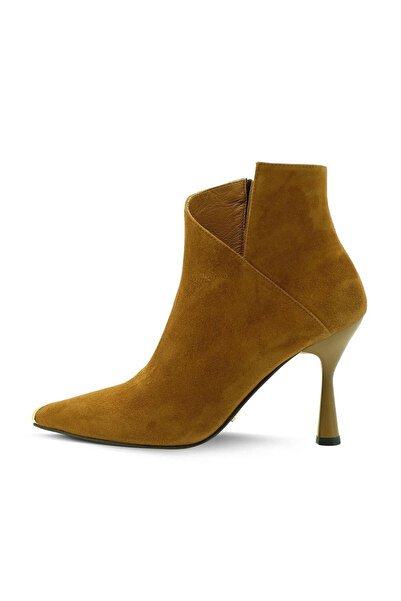 Vario Hakiki Deri İnce Topuk Süet Kadın Bot 1827