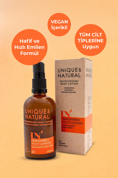 UN Unique & Natural Nemlendirici Vücut Losyonu (Vanilya-Portakal) 100ml