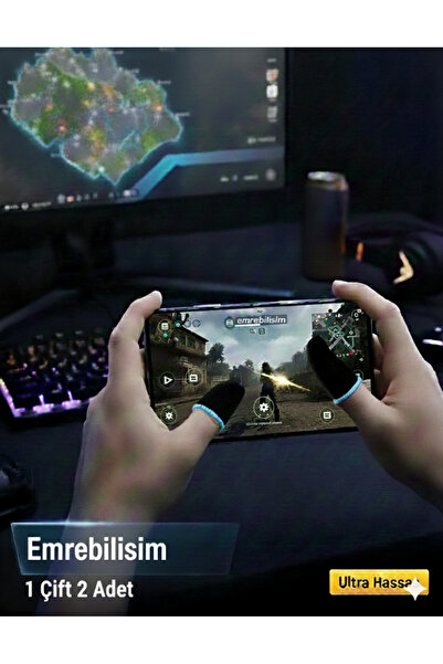 emrebilisim Parmaklık Eldiven Fiber Oyuncu Eldiveni Anti-ter Parmak Kılıf 1 Çift