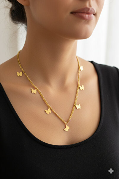 Jewerly قلادة نسائية على شكل فراشة لامعة