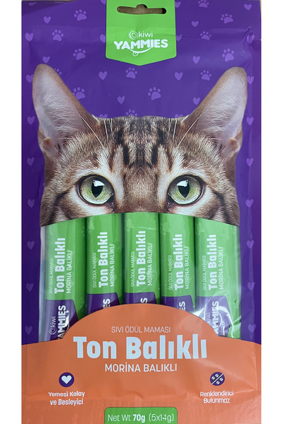 Kiwi Yammies Kycc-50353 5'li Ton Balıklı Morina Balığı Sıvı Kedi Ödül Maması