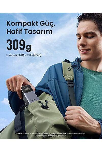 Ugreen Nexode Power Bank with Smart Digital Display 12000mAh 100W - Gray