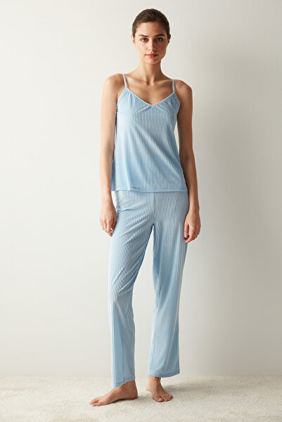 Penti Jayde Kadife Atlet Mavi Pijama Üstü