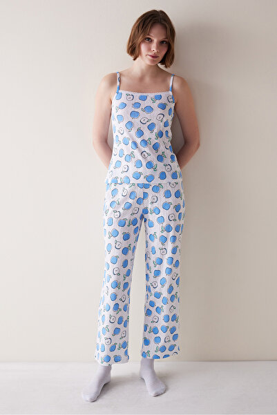 Penti Apples Pointel White Cotton Undershirt Pajama Top