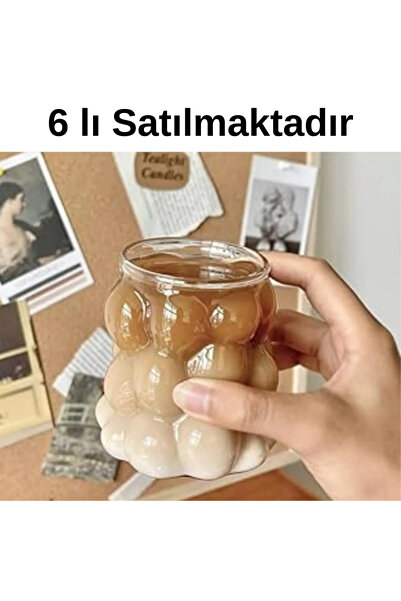 ROYALGROSS 6'Lı Isıya Dayanıklı Borosilikat Boncuk Şekilli Bardak | Kahve Ve ...