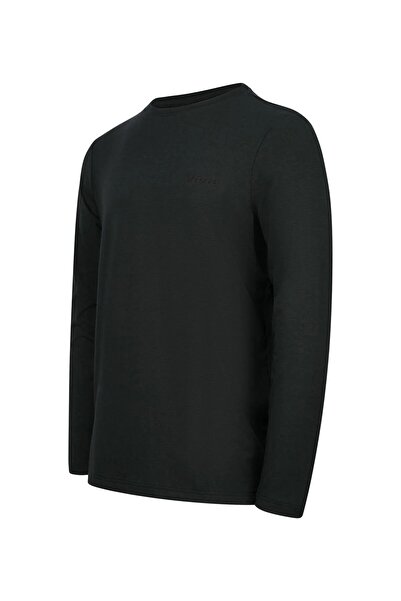 2AS Tricou Viloft cu mânecă lungă pentru bărbați Vernon, negru