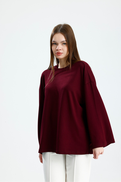 VOICTEC Γυναικείο oversized Modal Fabric Standard Size Ισπανικό μπλουζάκι με μανίκια