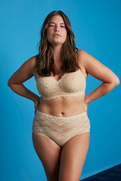 Penti Chiloți Slip Nud Dantela Talie Înaltă - Frumusețe