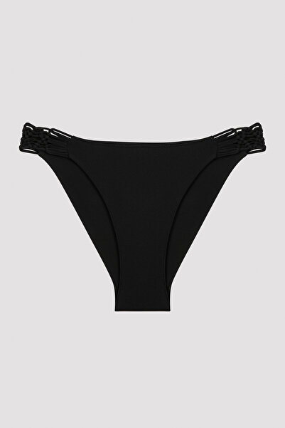 Penti Μαύρο βασικό πάτο μπικίνι με λεπτομέρεια Macrame στα πλαϊνά