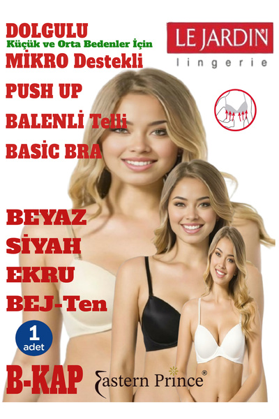 Le Jardin Σουτιέν Push Up με ενίσχυση και ενίσχυση στήριξης, χωρίς σχέδιο, βα...