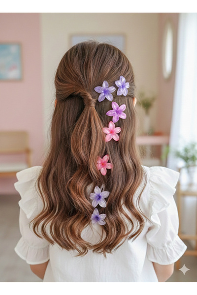 NEHİRDEN مجموعة من 4 أبازيم على شكل زهرة اللوتس