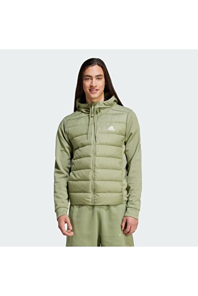 adidas Palton verde pentru bărbați Essentials Hybrid Down (IX8915)