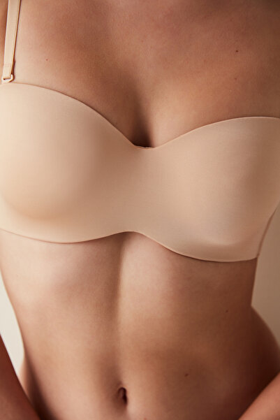 Penti Hautfarbener, straffender Lotus Premium trägerloser BH ohne Füllung