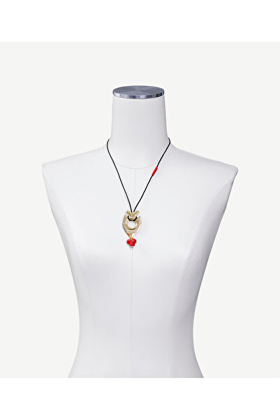 Yargıcı Balık Uç Detaylı Deri İp Kolye