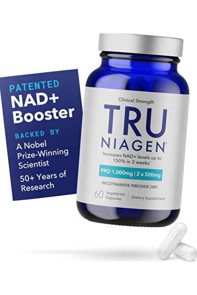 TRU NIAGEN PRO NAD+ for Anti Aging and Cell Regeneration, 2 x 500mg Patented Niagen, 30 Servings